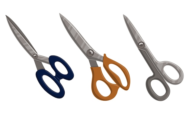 Scissor Template Vector Set Color