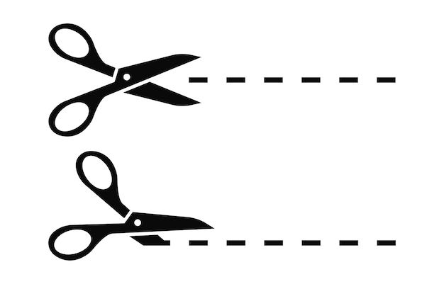 Scissors Cut lines symbols