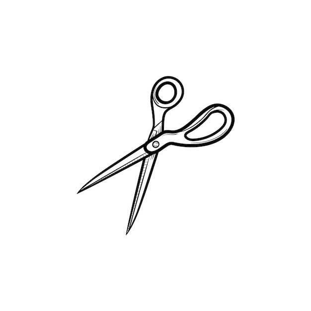 Scissors hand drawn outline doodle icon. Stationery - scissors vector sketch illustration for print, web, mobile and infographics isolated on white background.