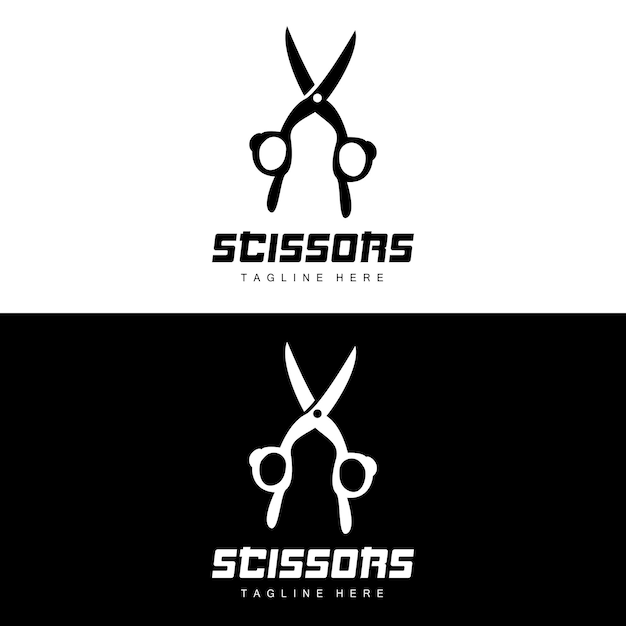 Scissors Logo Cutting Tools Vector Barbershop Razor Scissors Simple Design Illustration Template Icon