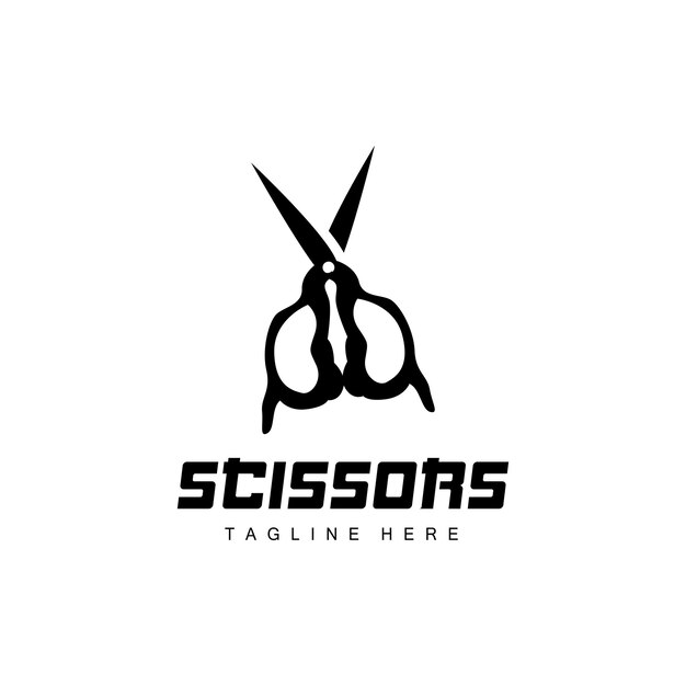 Scissors Logo Cutting Tools Vector Barbershop Razor Scissors Simple Design Illustration Template Icon