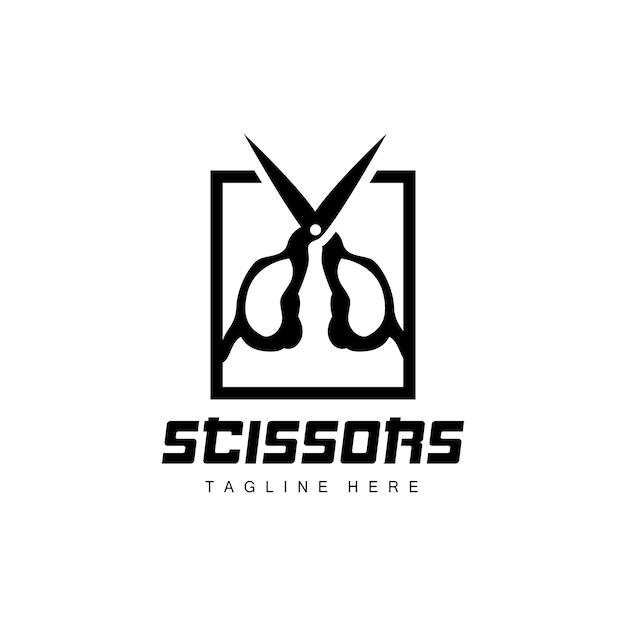 Scissors Logo Cutting Tools Vector Barbershop Razor Scissors Simple Design Illustration Template Icon