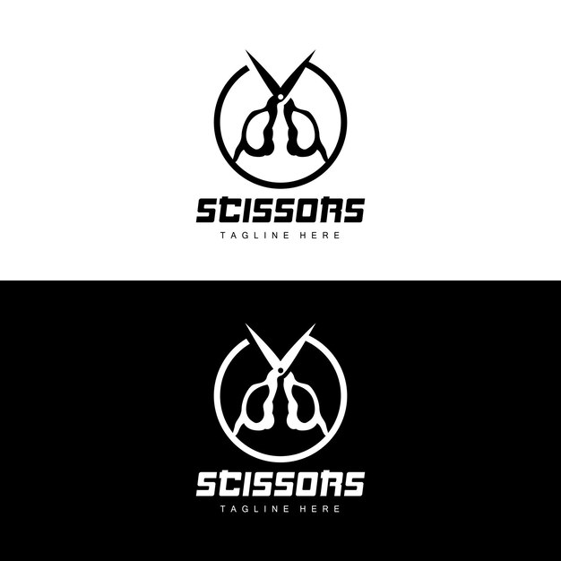 Scissors Logo Cutting Tools Vector Barbershop Razor Scissors Simple Design Illustration Template Icon