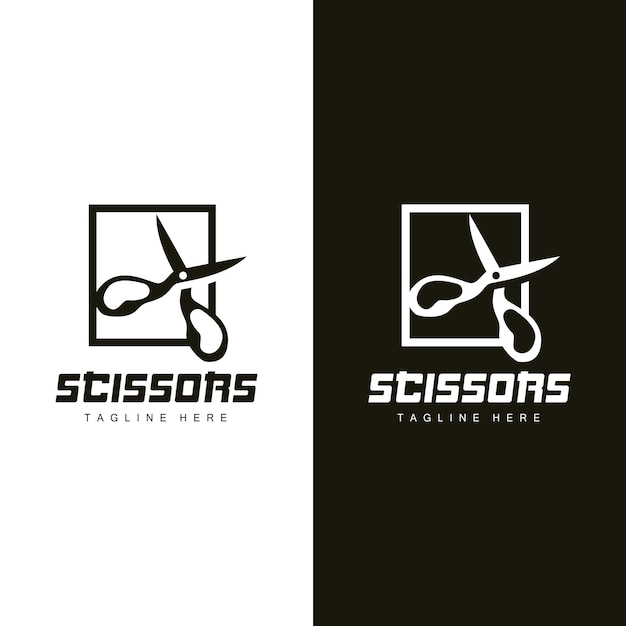 Scissors Logo Cutting Tools Vector Barbershop Razor Scissors Simple Design Illustration Template Icon