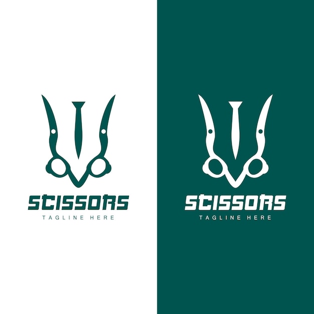 Scissors Logo Cutting Tools Vector Barbershop Razor Scissors Simple Design Illustration Template Icon