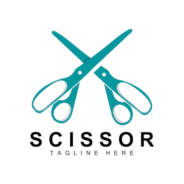 Scissors Logo Design Barbershop Shaver Vector Babershop Scissors Brand Illustration