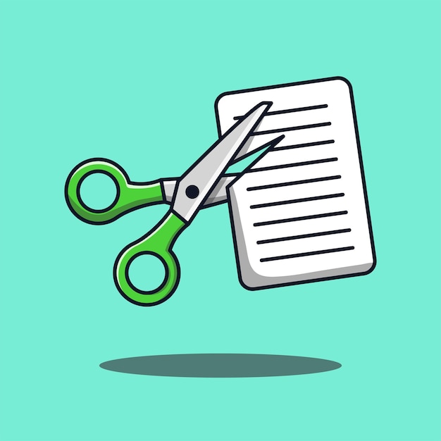 Scissors and paper cartoon illustration