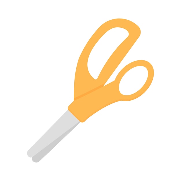 Scissors on white background. School supplies. Flat design.