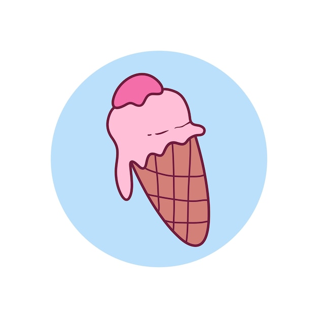 Scoop ice cream cartoon icon vector illustration