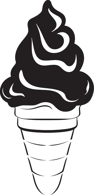 Scoopfuls of Joy Black Cone Ice Cream Cool Delights Cone Icon Design