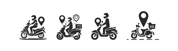 Scooter delivery icon set Vector illustration design