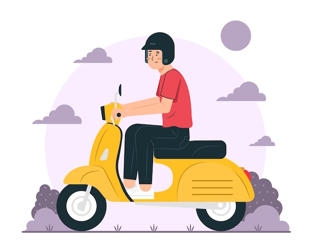 Scooter guy on flat vector