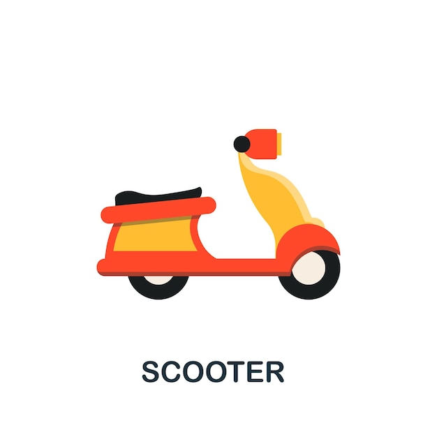 Scooter icon Flat sign element from transport collection Creative Scooter icon for web design templates infographics and more