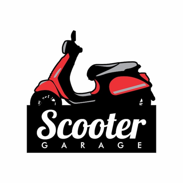 Vector scooter logo design template silhouette vector