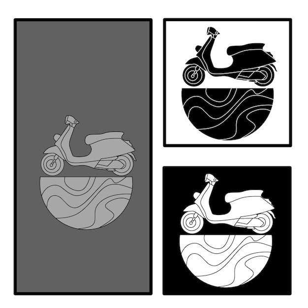 scooter logo template vector design