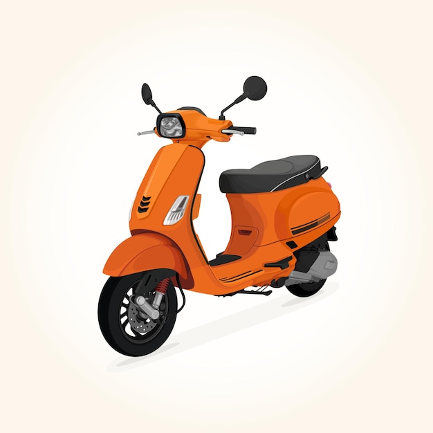 Scooter Matic S Orange Motorcycle Vector Illustration