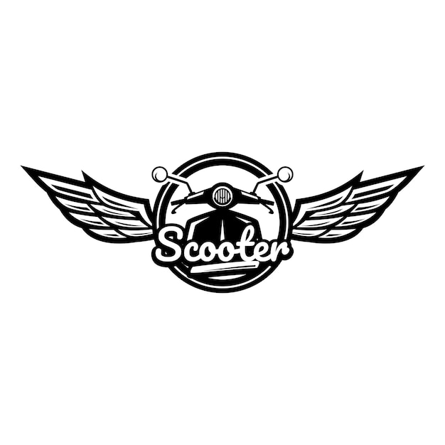 Scooter Wing Outline Silhouette Logo