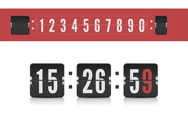 Scoreboard number font Vector modern ui design old countdown timer Coming soon web page design with flip time counter