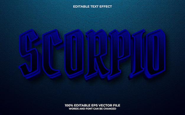 Scorpio 3d editable text effect