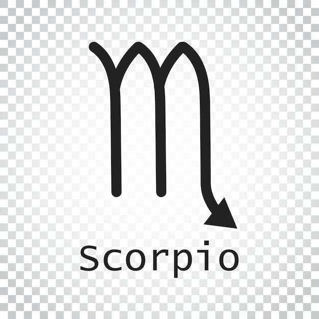 Vector scorpio zodiac sign flat astrology vector illustration on isolated background simple pictogram