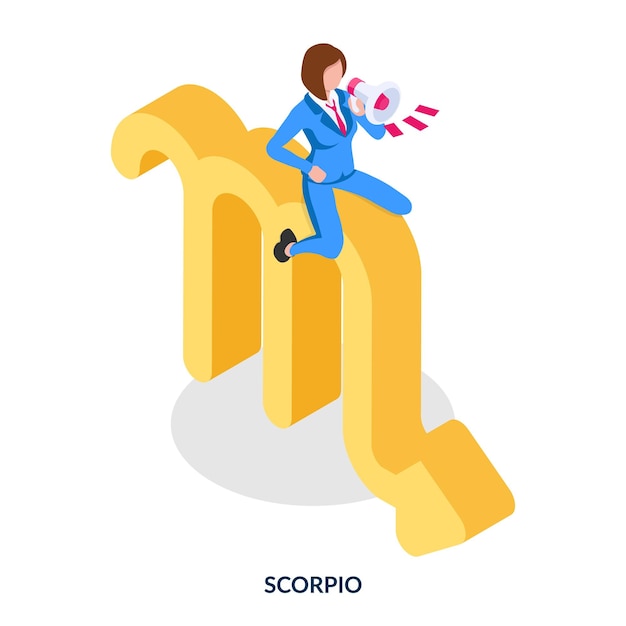 Scorpio zodiac sign Isometric illustration on white background