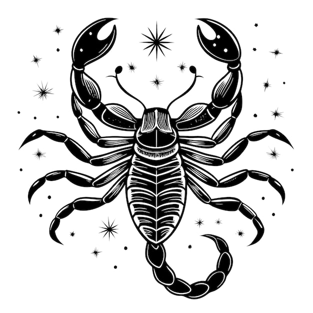 Vector a scorpion black and white vector illustration animal silhouette for tshirt print