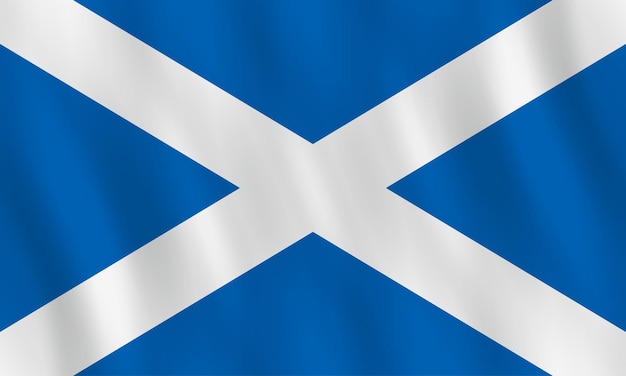 Scotland flag with waving effect, official proportion.