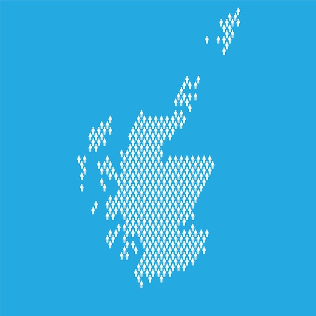 Scotland population statistic map made from stick figure people