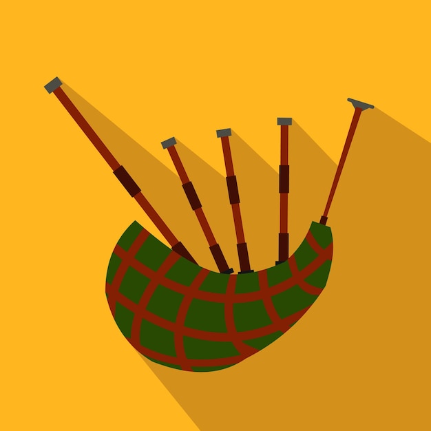 Scottish bagpipe flat icon for web and mobile devices