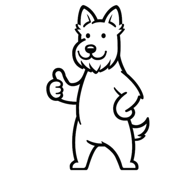 Scottish Terrier Dog Happy Thumbs Up illustration vector