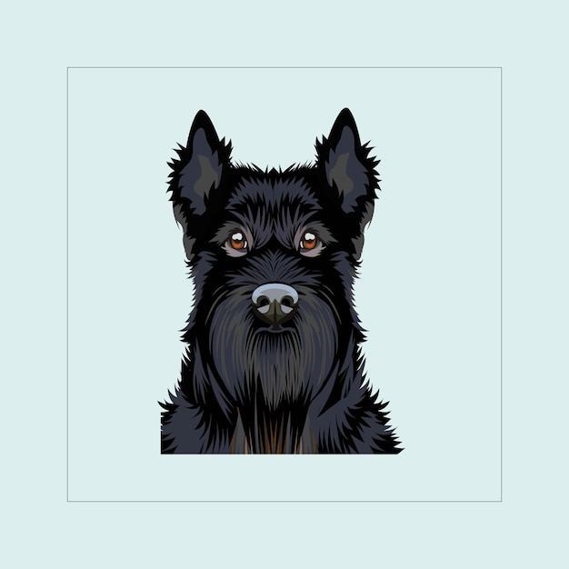 Vector scottish terrier dog head illustration vector