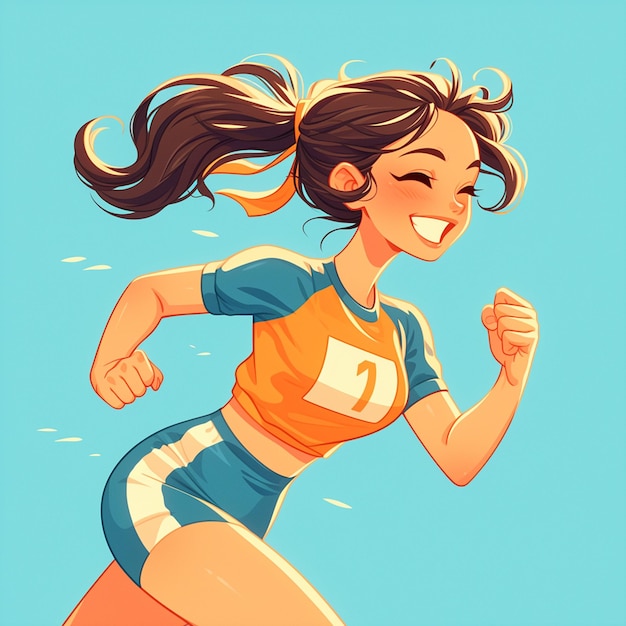 A Scottsdale girl goes vertical running in cartoon style