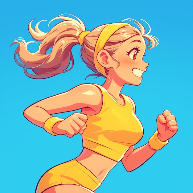 A Scottsdale girl goes vertical running in cartoon style