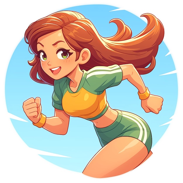 A Scottsdale girl goes vertical running in cartoon style