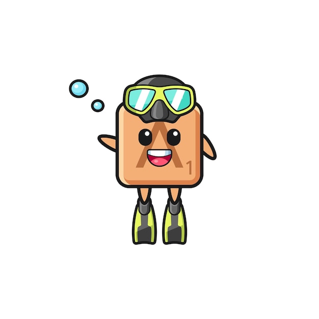 The scrabble diver cartoon character