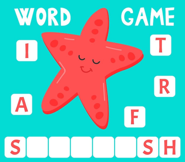 Scrabble word game that is arranged into words with text Pirates theme Starfish