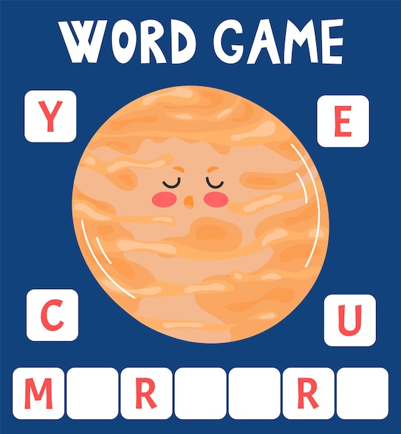 Scrabble word game that is arranged into words with text Space theme Mercury