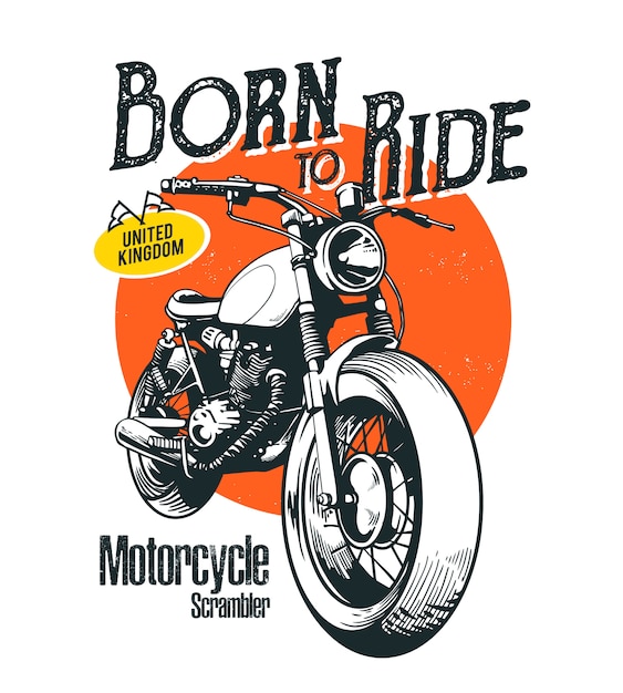 Scrambler motorcycle illustration