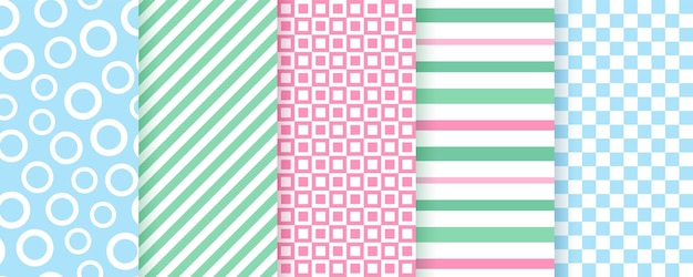 Scrapbook background Seamless pattern Cute textures for scrap design Trendy geometric modern prints