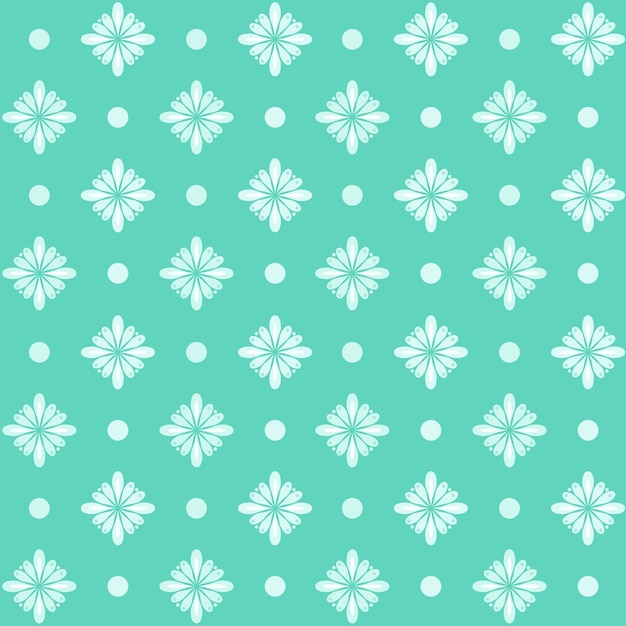 Scrapbook seamless retro turquoise pattern with flowers