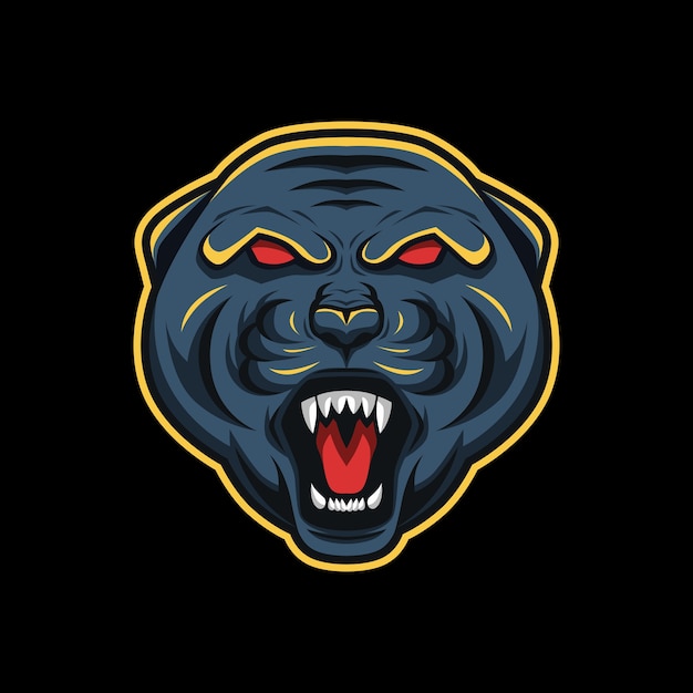 Scream black panther mascot esport logo