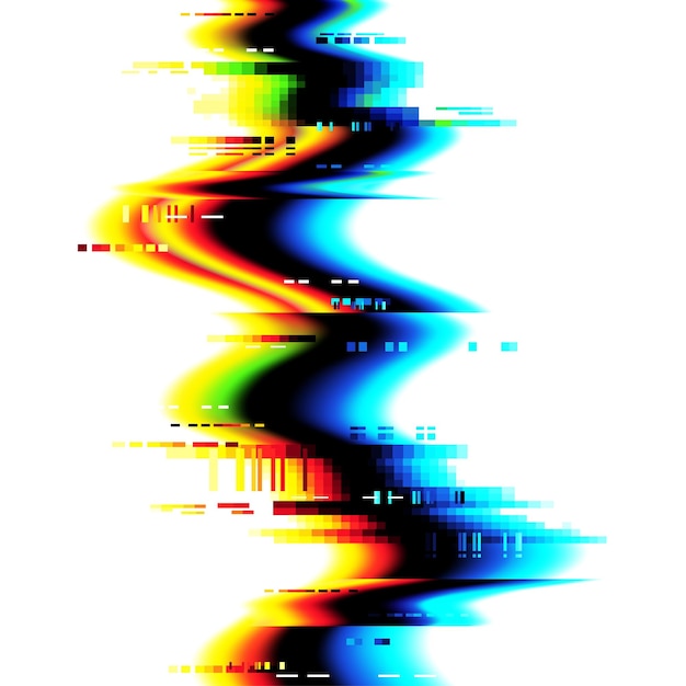 Vector screen glitch distorted signal wave background