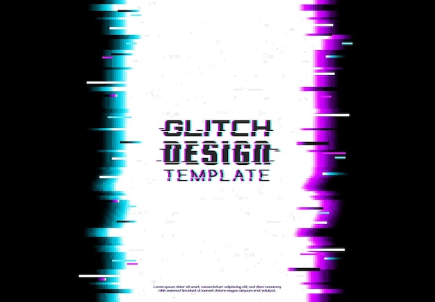 Vector screen glitch pixels noise design template