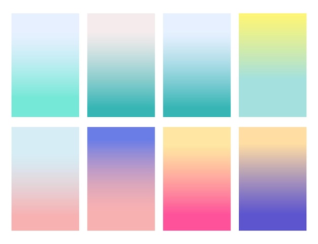 Screen gradient set with modern abstract backgrounds