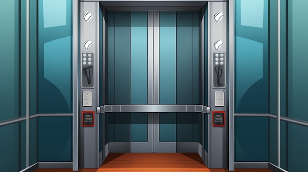 a screenshot of a lift with the doors open