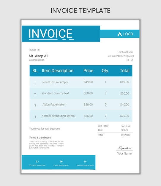 A screenshot of a page that says invoice.