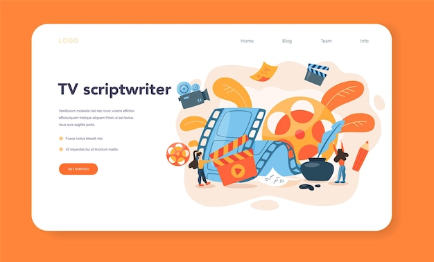 Screenwriter web banner or landing page