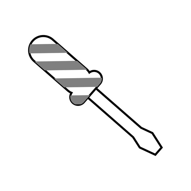 screwdriver tool icon over white background Household appliance icons in line style