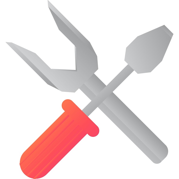 Screwdriver and wrench icon business tool vector