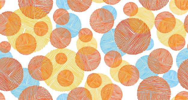 Scribble circle shapes of lines seamless pattern graphic design